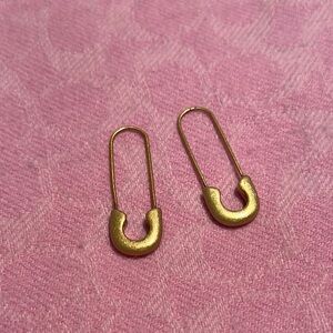 Gold Safety Pin Earrings